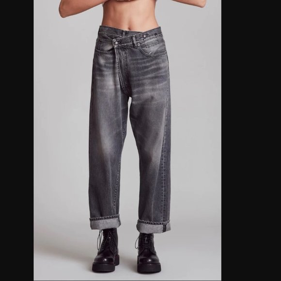 R13 Denim - R13 Cross Over Jeans in Leyton Black Size 25